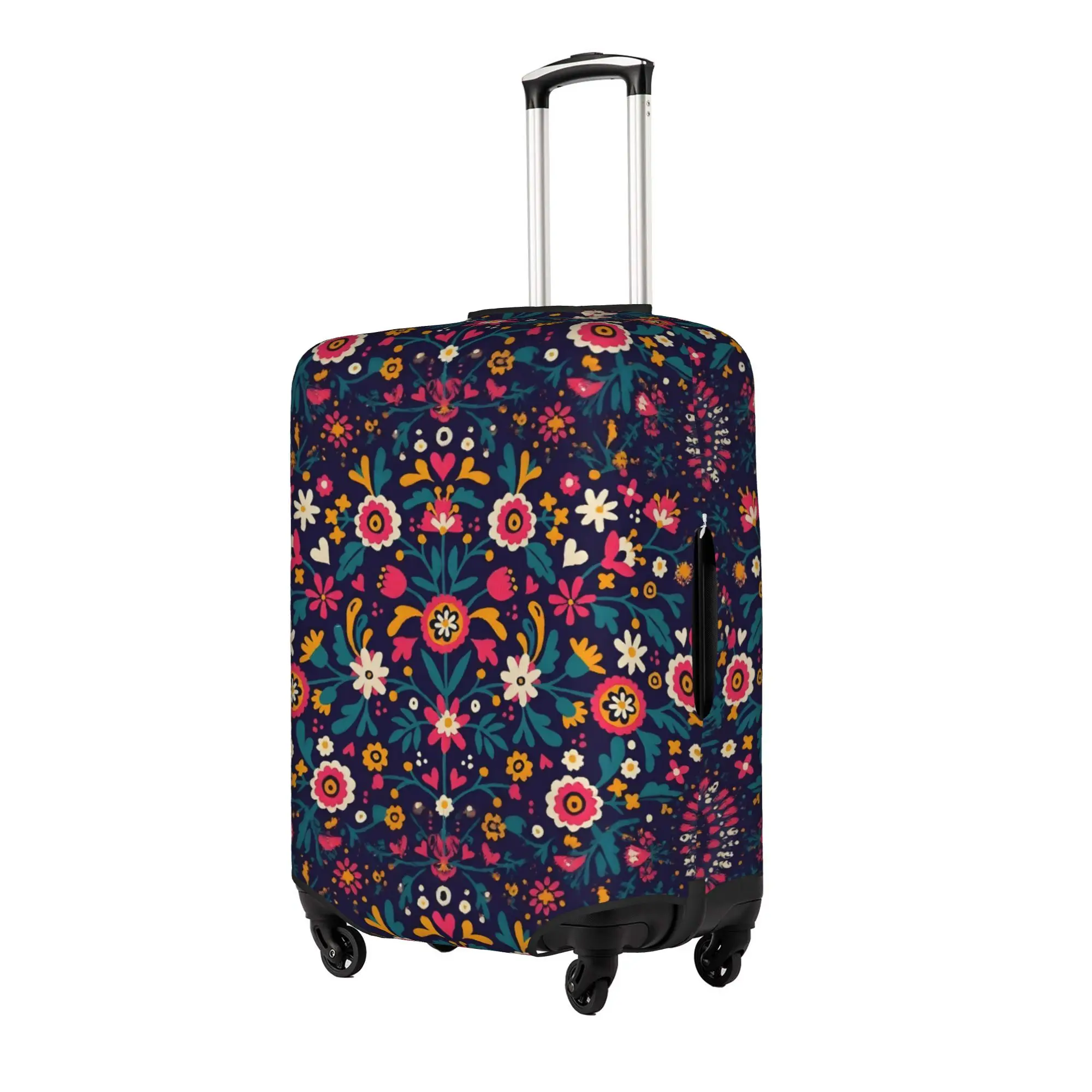 Fashion Mexican Folk Flowers Art   Luggage Cover Protector Elastic  Travel Suitcase Covers