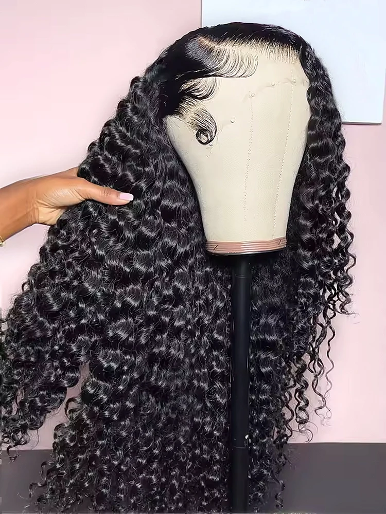 

30 36 дюймов 13x4 13x6 Hd Кружевные фронтальные парики Парик с глубокими волнами для бразильских женщин Вьющиеся человеческие волосы Парик с глубокими волнами на шнуровке