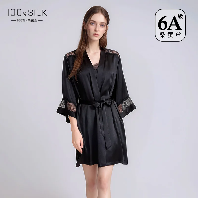 Robe Set Nightgown Loungewear Silk Two Piece Padded Spaghetti Strap Sleeveless Short Homewear Breathable Elegant Lightweight