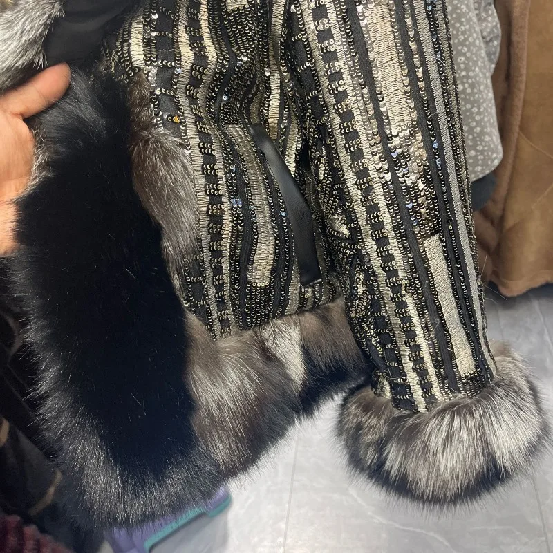 Winter Comfortable Woolen Jacket Women's Warm Fur Coat Heavy Industry Short Water Mink Furry Top Trendy Long-sleeves Overcoat