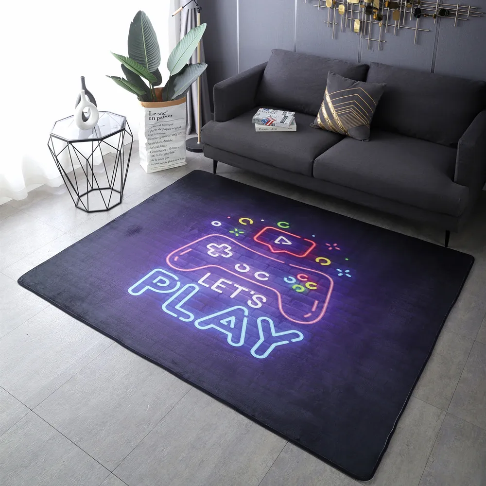 2022 New Anime Carpet Gamer Controller Kids Play Area Rugs Child Game Floor Mat Cartoon Pattern 3D Printing Carpets Living Room