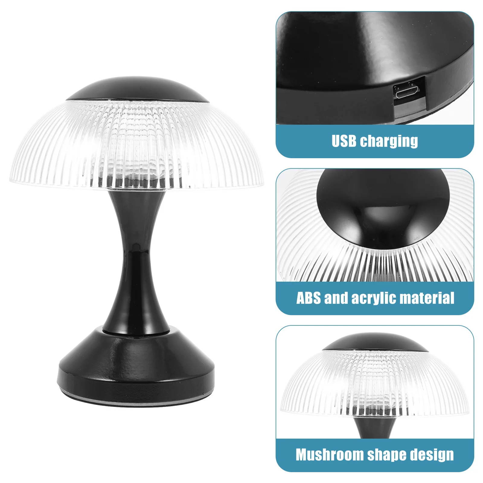 

1Set USB Charging Mushroom Table Lamp Creative Compact Desktop Lamp Bedroom Bedside Decorative Night Light for Home Decor