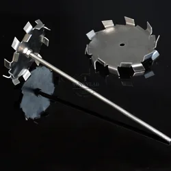1set Laboratory 304 Stainless Steel Sawtooth Disc Stirrer, Dispersive disc Agitator with Stirring Rod