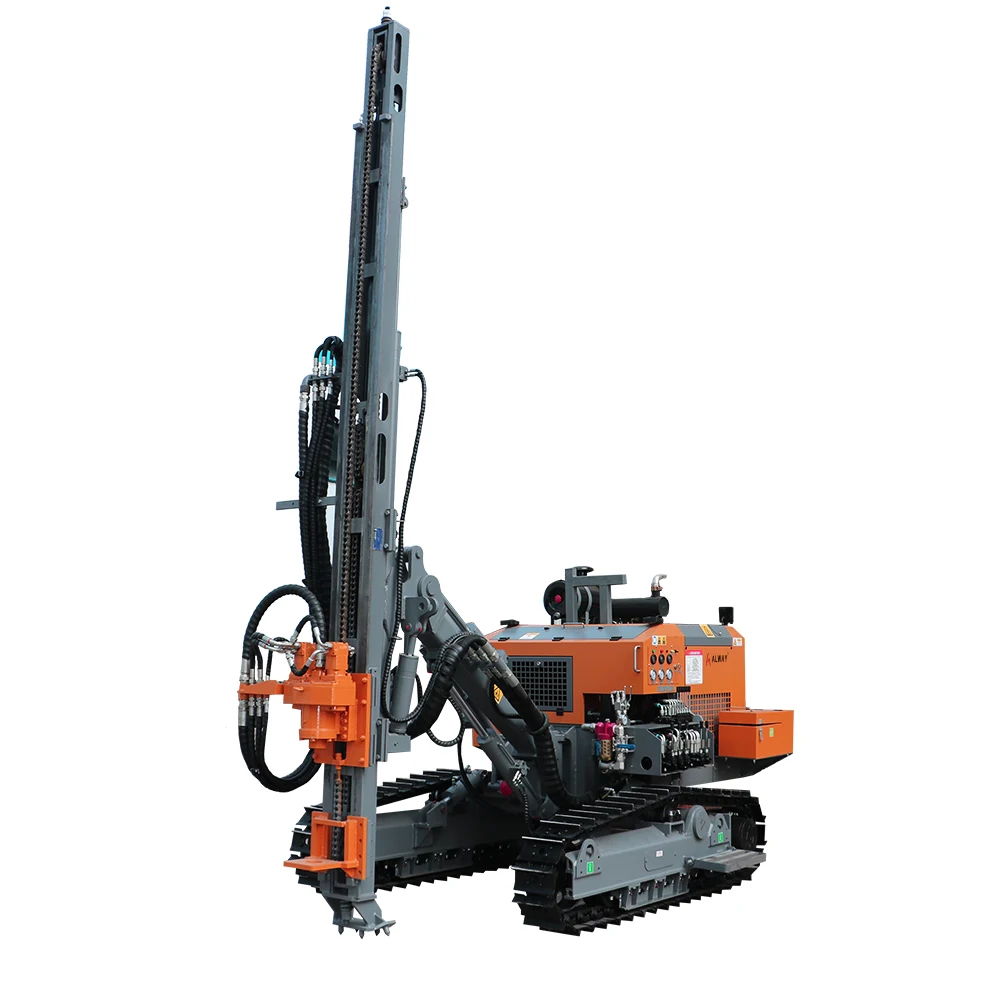 Down the Hole Drill Portable Integrated Blast Hole Crawler Drilling Rig Diesel Powered 30m Depth 90-140mm with Dust Collector