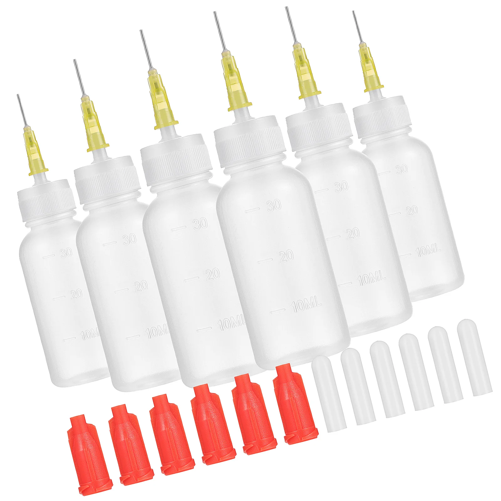 

6 Sets Needle Tip Plastic Bottle Glue Liquid Dispenser Applicator Precision Squeeze Bottles