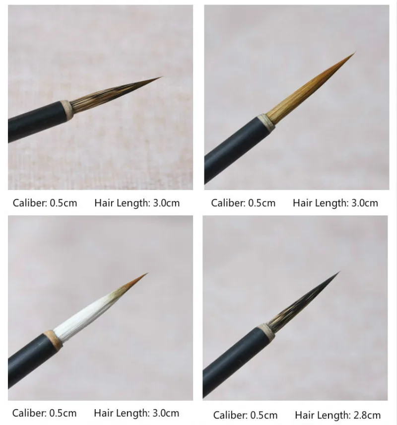 Mouse Whisker Brush Pen Chinese Calligraphy Brushes Wolf Hair Fine Line Brush Landscape Watercolor Painting Baimiao Painting Pen