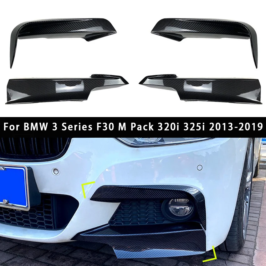 

Для BMW 3 серии F30 M Pack 320i 325i 2013-2019 передний бампер из углеродного волокна, глянцевая противотуманная фара, рамка для бровей, аксессуары для решетки