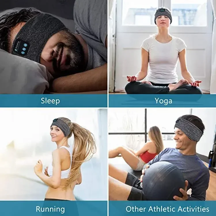 Yoga headband, sleep earphones Bluetooth headscarf wireless music, sports headband, built-in sleep music eye mask headband sport