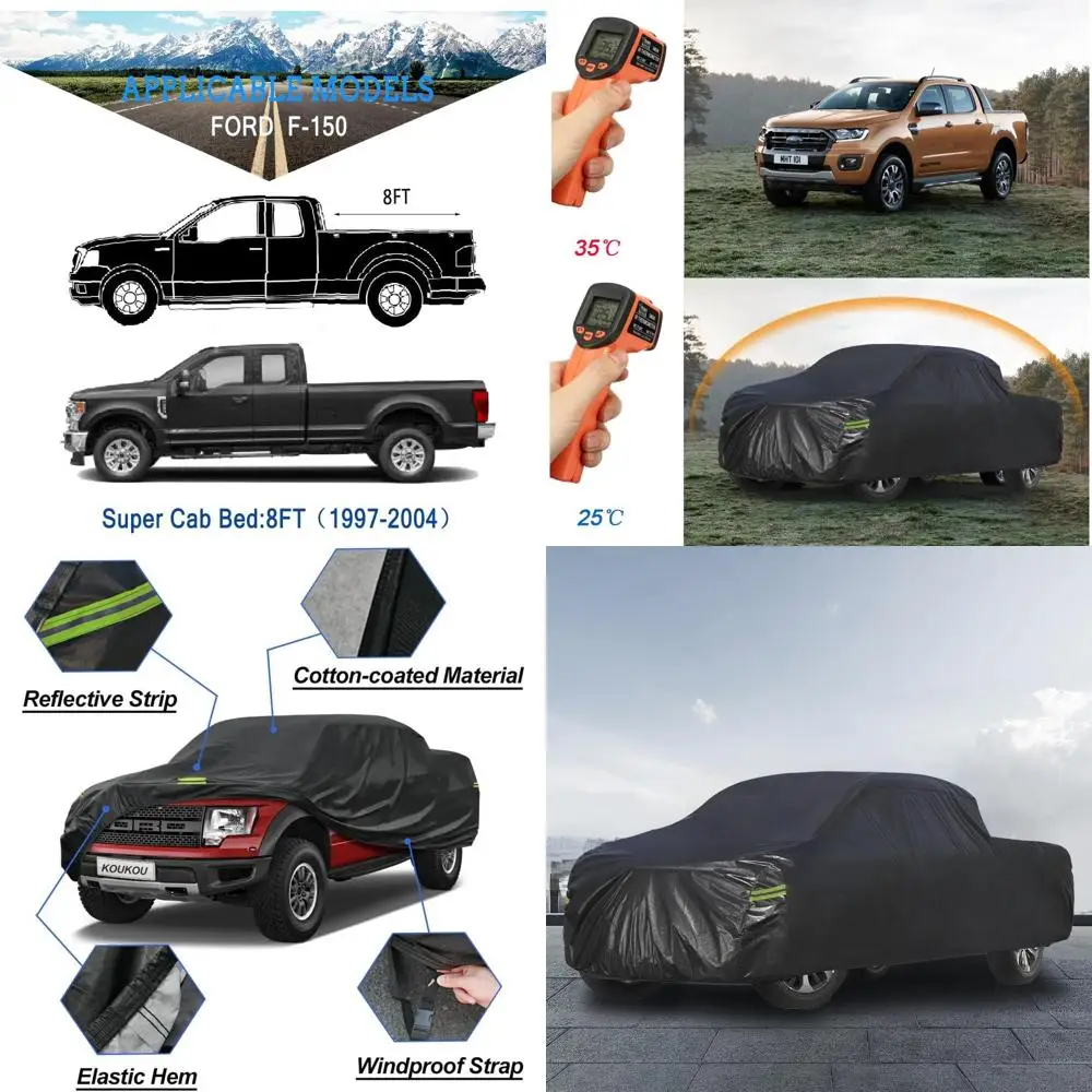 

Индивидуальный усиленный 7-слойный чехол для грузовика Ford F-150 SuperCab 1997-2004 годов выпуска с кузовом 8 футов, защита от УФ-излучения и непогоды