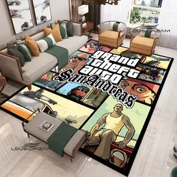 Grand theft-alfombra con estampado de juego automático para sala de estar y dormitorio, alfombrilla antideslizante para puerta, accesorios de fotografía, regalo de cumpleaños