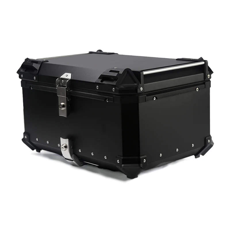 STLF 65L Motorcycle Trunk Aluminum Alloy Top Case Hard Tail Bike Top Box Rack Mount Luggage Helmet Storage Carrier Case