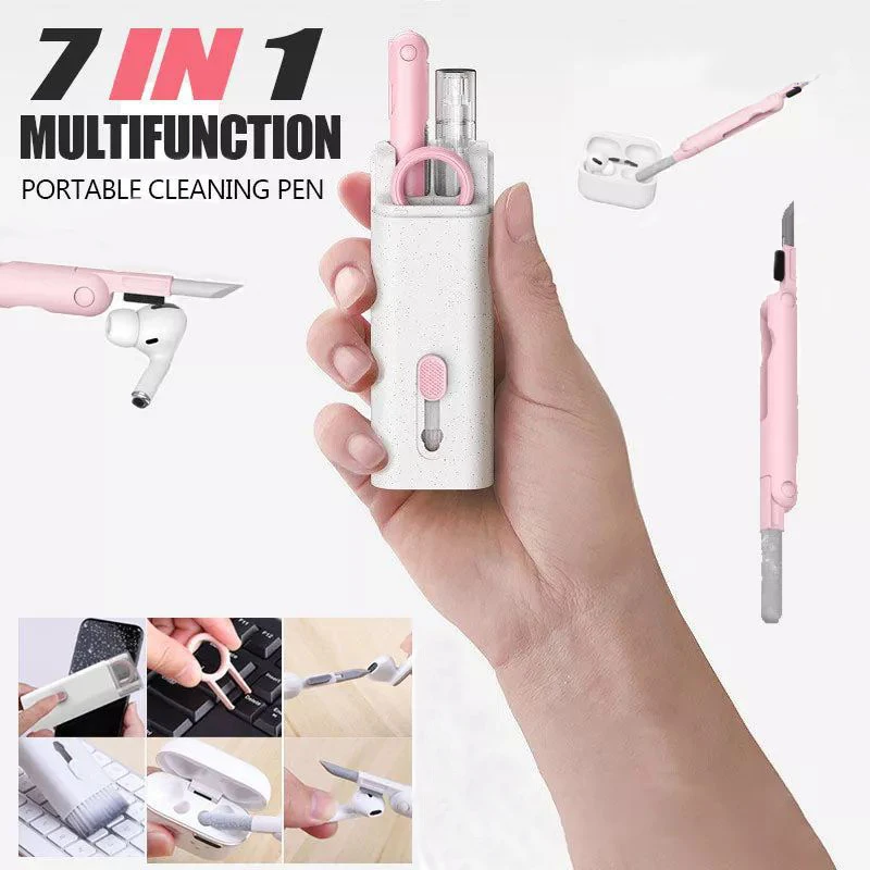 7-in-1 Electronic Cleaning Pen Multi-Tool Cleaner Kit Cleaning Brush Set for Wireless Earbuds Mechanical Keyboard Phone Screen