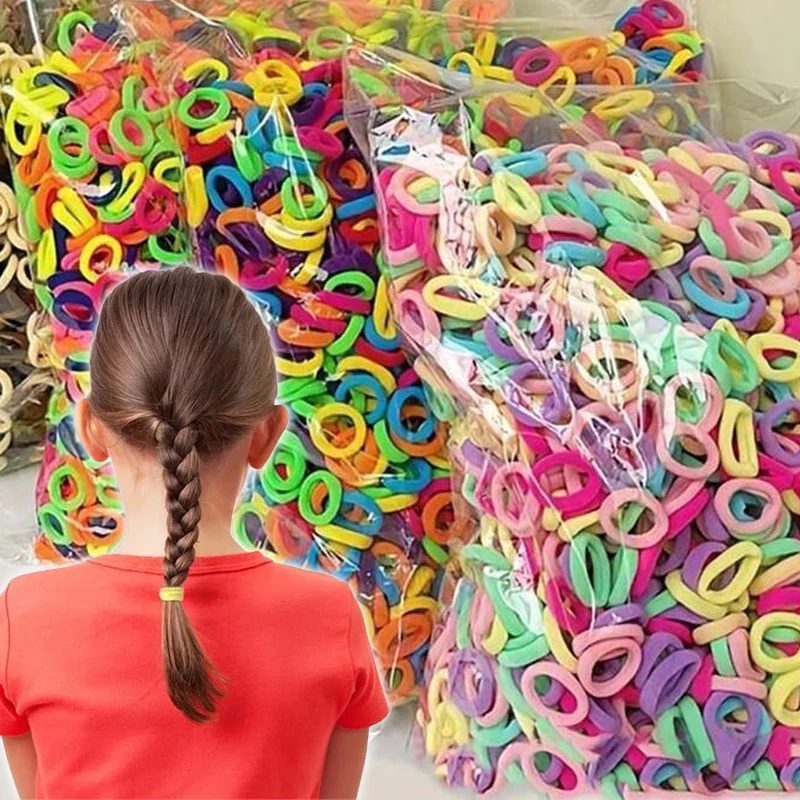 300 stks Meisjes Kleurrijke Nylon Elastische Haarbanden Paardenstaart Hold Kleine Haar Tie Elastiekjes Chouchou Mode Kinderen Haaraccessoires