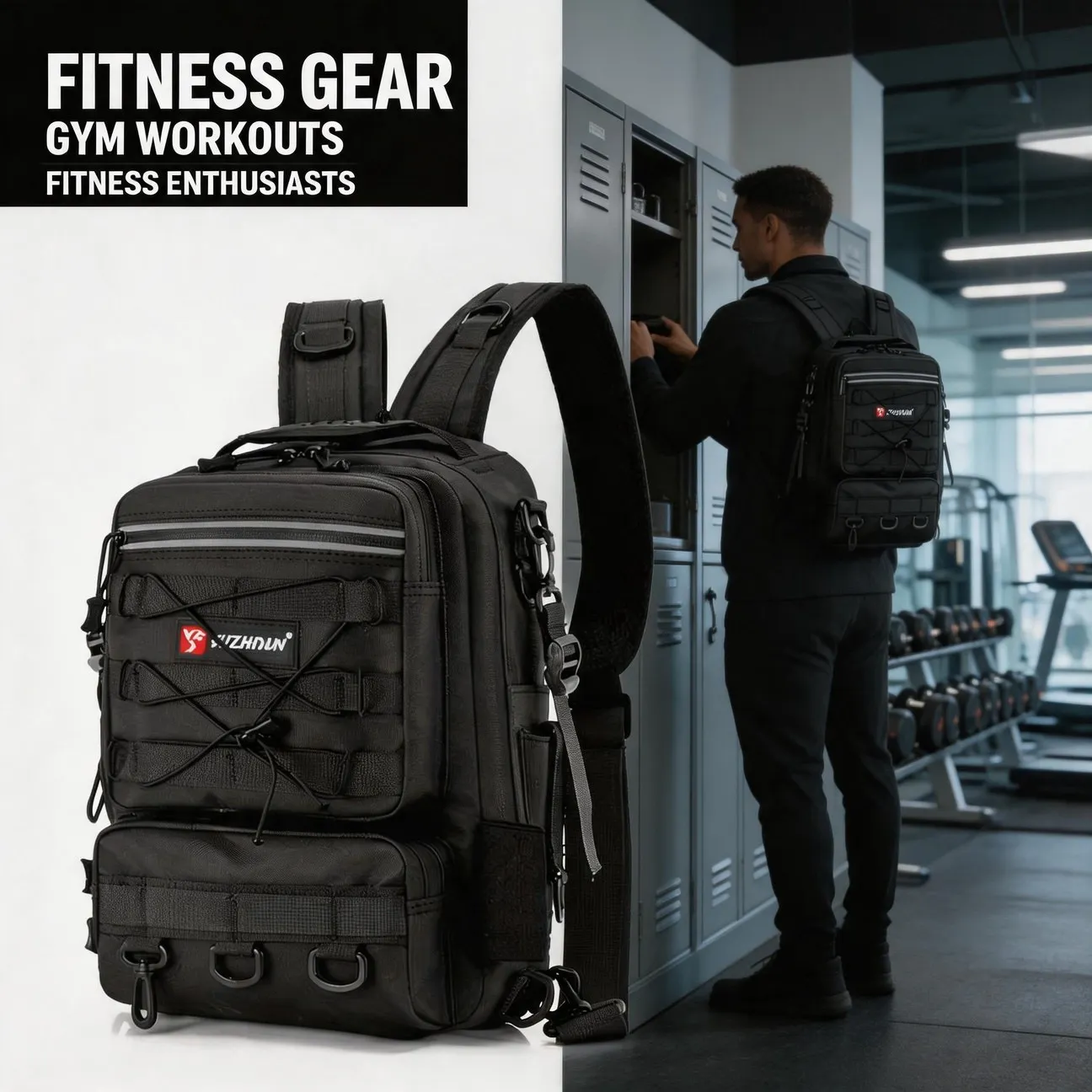 25L Light Fishing Backpack, Lure Tackle Rucksack with Chest Carry for Angling Hiking and Travel