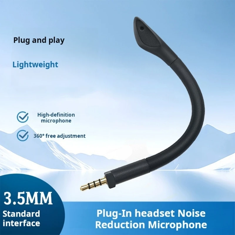 Replacement Mic Headsets Microphone for Headsets Featuring Tangling Proof Cable