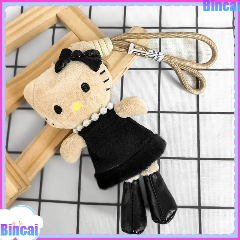 Longues jambes mode Hello Kitty en peluche Anime animaux en peluche Kawaii poupée Keychais petit pendentif sac à dos tentures enfant fille cadeau