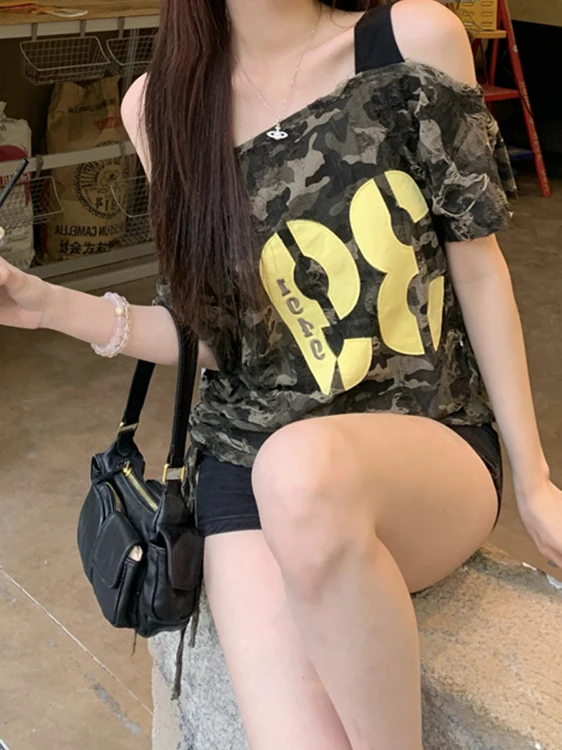 Retro Camouflage Print Short Sleeve T-Shirt - Image 4