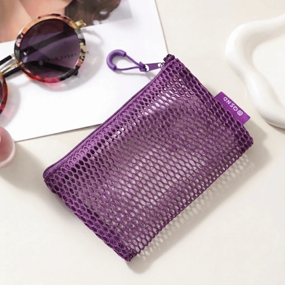 Nylon Transparent Storage Bag Square Clear View Mesh Storage Pouch Breathable Lightweight Charging Cables Storage Home Use