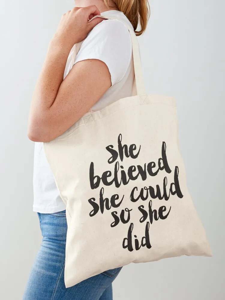 She Believed She Could So She Did Tote Bag Gift bag Canvas stote bag shopping trolley reusable shopping bags