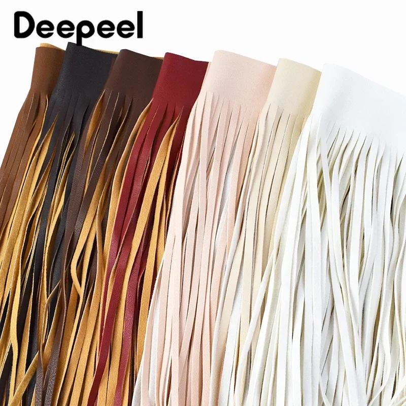 1Pc 66*50/70cm Leather Fringe Tassel Lace Trim Ribbon Long Fringes for Jacket Clothes Dress Edging DIY Crafts Sewing Accessories