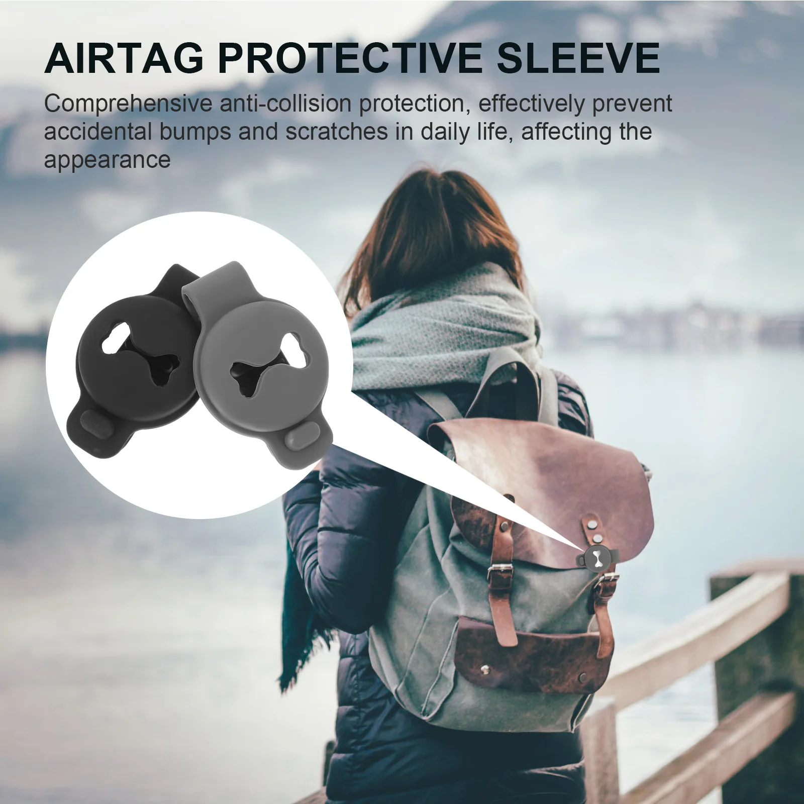 

2pcs Dog Bone Pattern Tracer Protective Cases Compatible For Airtag Wear-Resistant Covers Lightweight Pet Tracer Sleeves