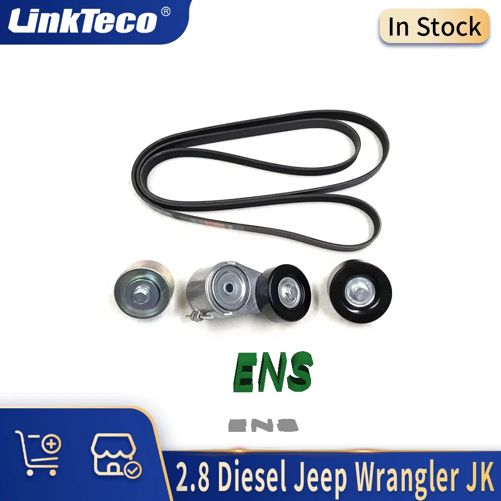 

Engine Parts Serpentine Belt Tensioner Pully Kit Fit 2.8 L ENS Diesel For Jeep Wrangler JK 2.8L CRD 2007-2018