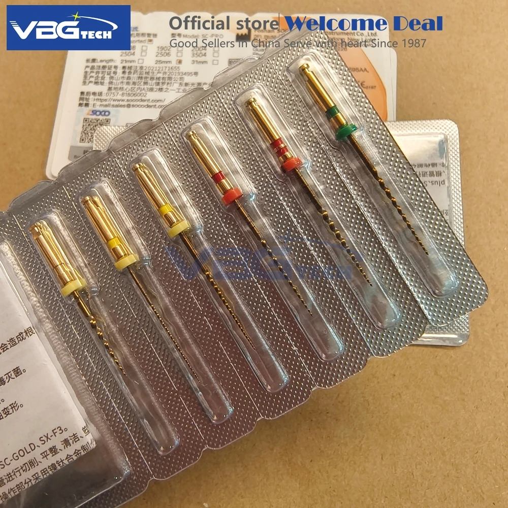 COXO SOCO SC PRO Dental Root Canal File Heat-Activated Rotary Nitinol Tooth Pulp Files Thermally Activated Nickel-Titanium 25mm