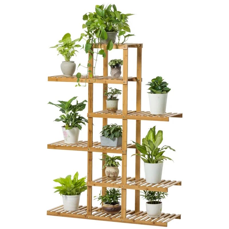 Ahşap Balkon Saksı Tutucu – İç Mekan Succulents, Oturma Odası Çiçek Standı ve Yeşillik Teşhir Çözümü için Çok Katlı Bitki Rafı