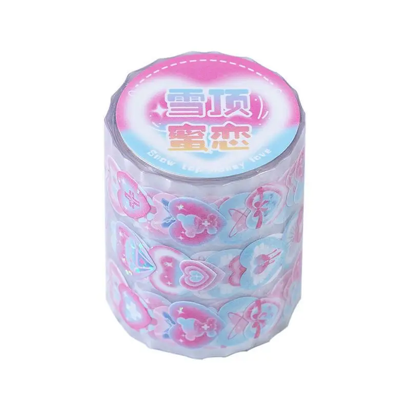 Laser Die-cutting Gooka Tape, Heart Pounding Flash Film Sticker Basic Handbook Material Decorative Sticker
