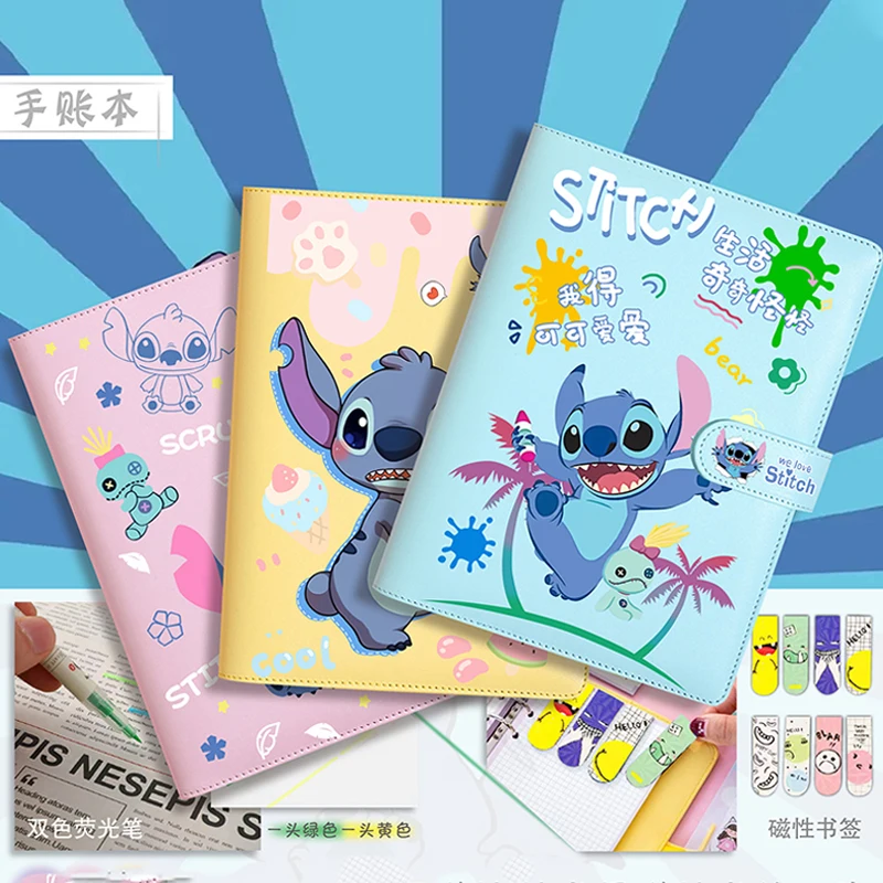 New Disney Stitch Cute Cartoon Notebooks High Appearance Diaries Loose Leaf Diaries School Office Stationery Birthday Gift