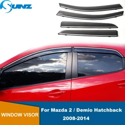 Side Window Visor For Mazda 2 / Demio Hatchback 2008 2009 2010 2011 2012 2013 2014 Side Window Deflector Sun Rain Guard Styling