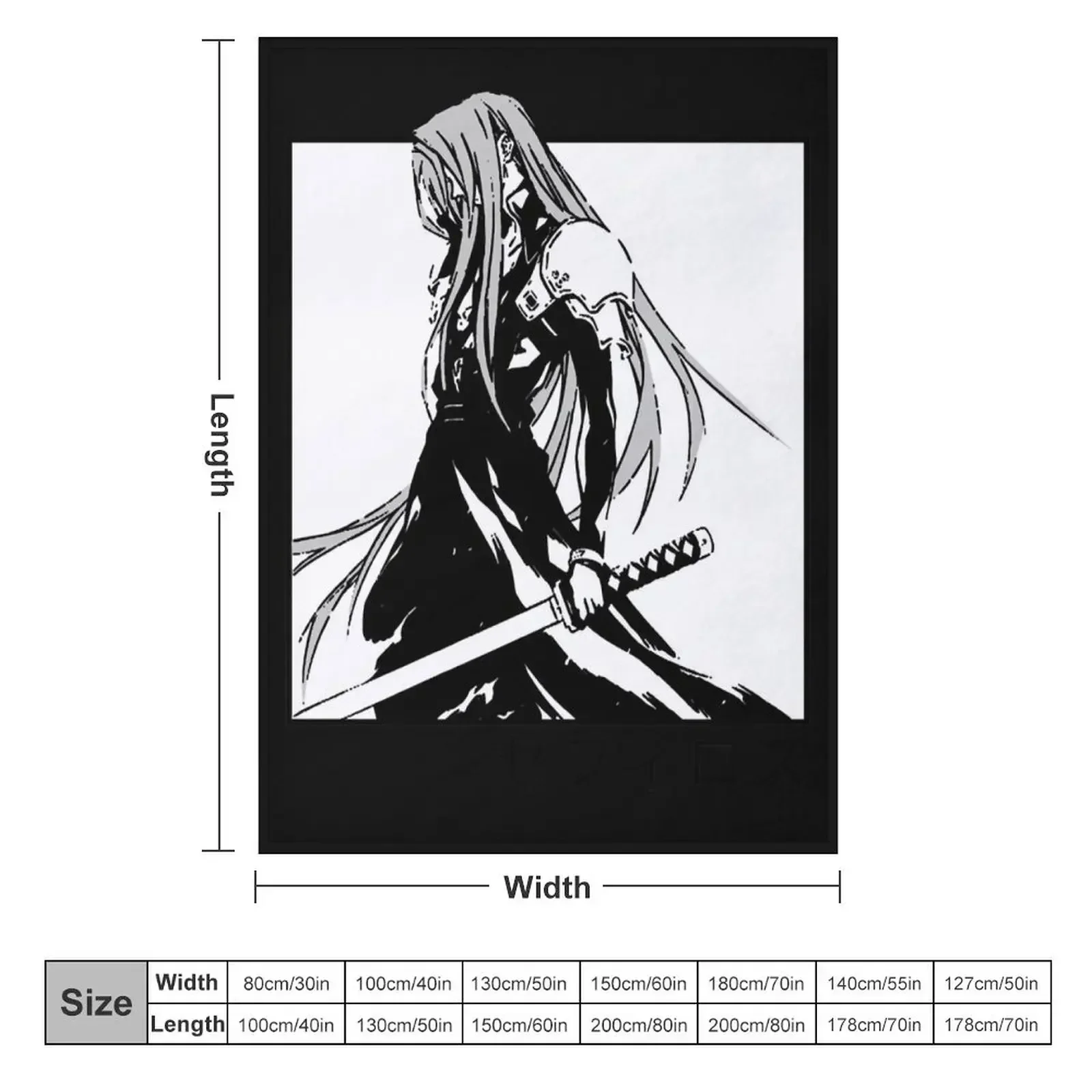 sephiroth ffvii Throw Blanket for sofa Plush Furrys Blankets