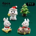 6 piezas de Conejo Navideño-T17