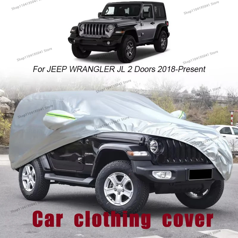 

Автомобильный чехол для JEEP wrangler JL, защитная крышка на 2 двери, защита от дождя, мороза, снега, УФ-лучей, защита краски автомобиля