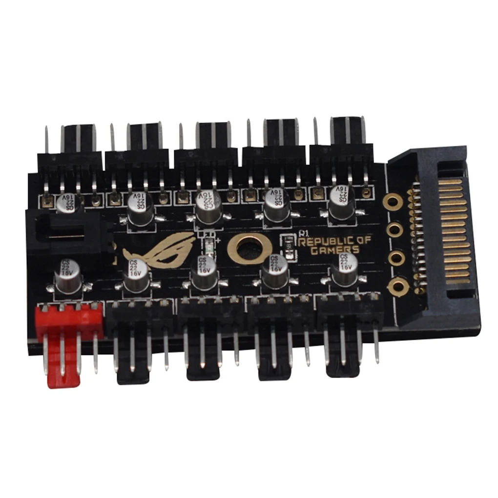 Computer Cooling Fans Hub Temperature Controller Adapter Extension Splitter