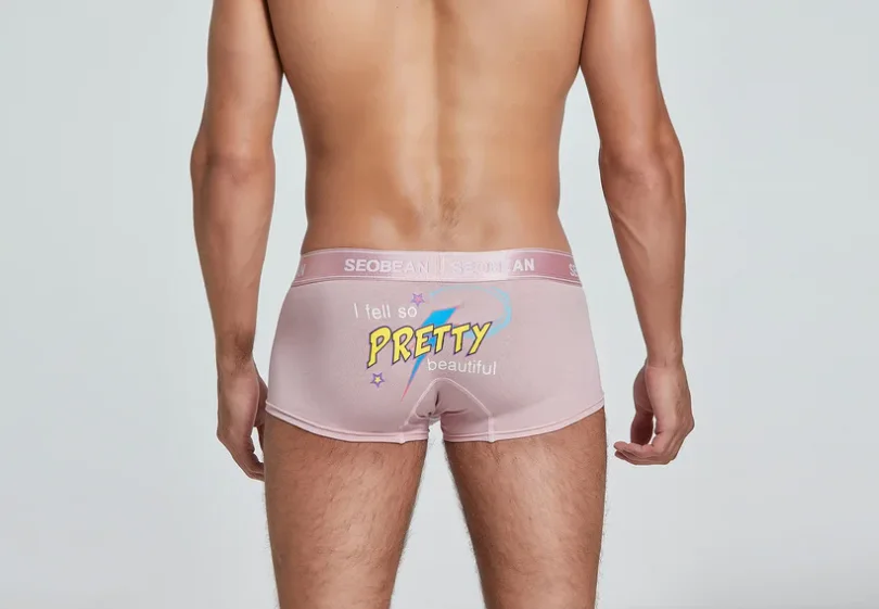 Cotton Bugle Boxy Underwear for Men Sexy Low Waist U Convex Pouch Sports Boxer Briefs Breathable Comfort Sweat Absorb Underpants