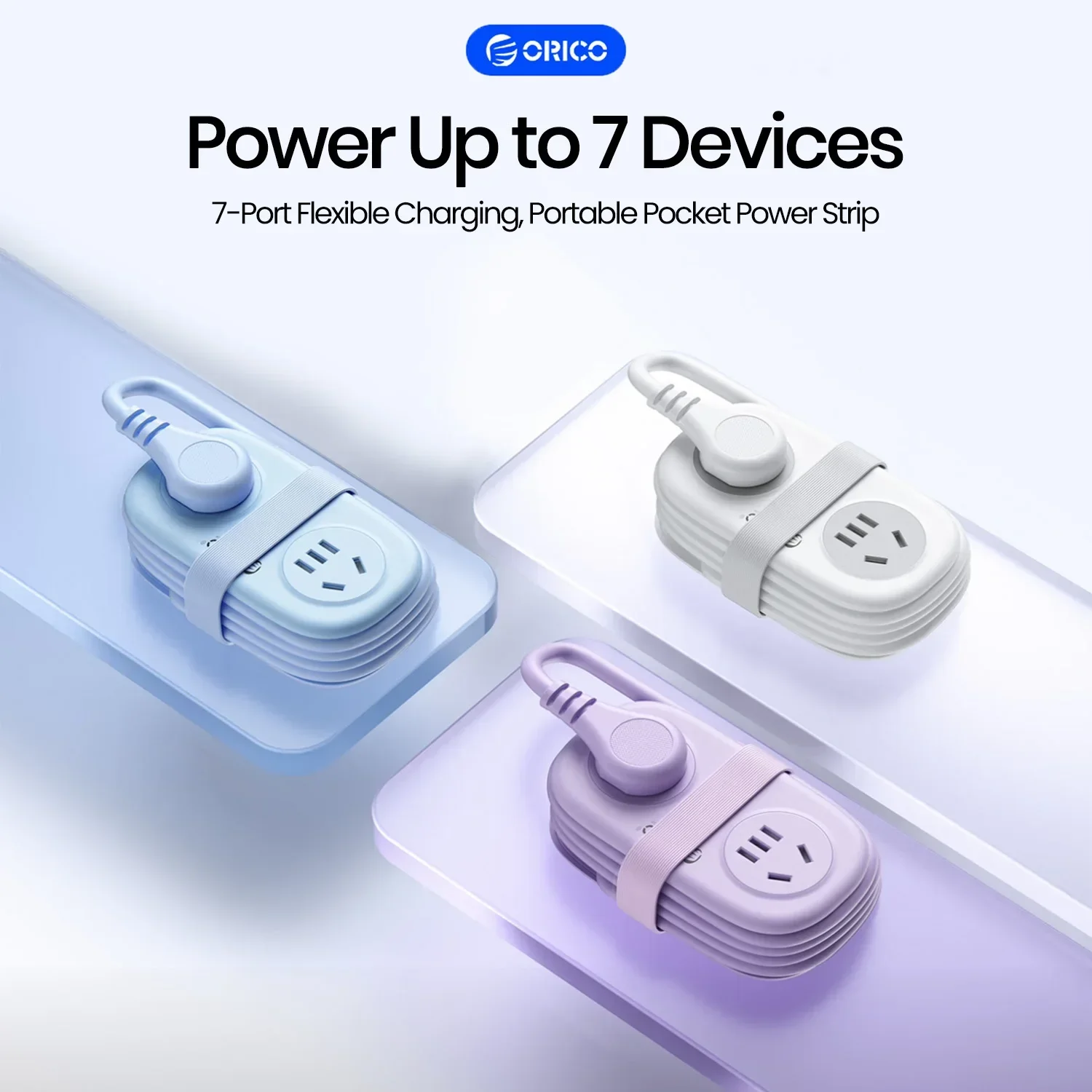 ORICO AP3 US Plug Electrical Power Strip Portable Travel Adapter 4AC 3USB 1Type-C Multi 1.2M Extension Cord Fast Charging