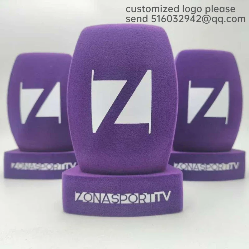 カスタムマイク風防フォームカバー-三角形マイクフィルターフォーム（ベース付き）ビデオカスタムロゴスポンジ-マイクフォーム