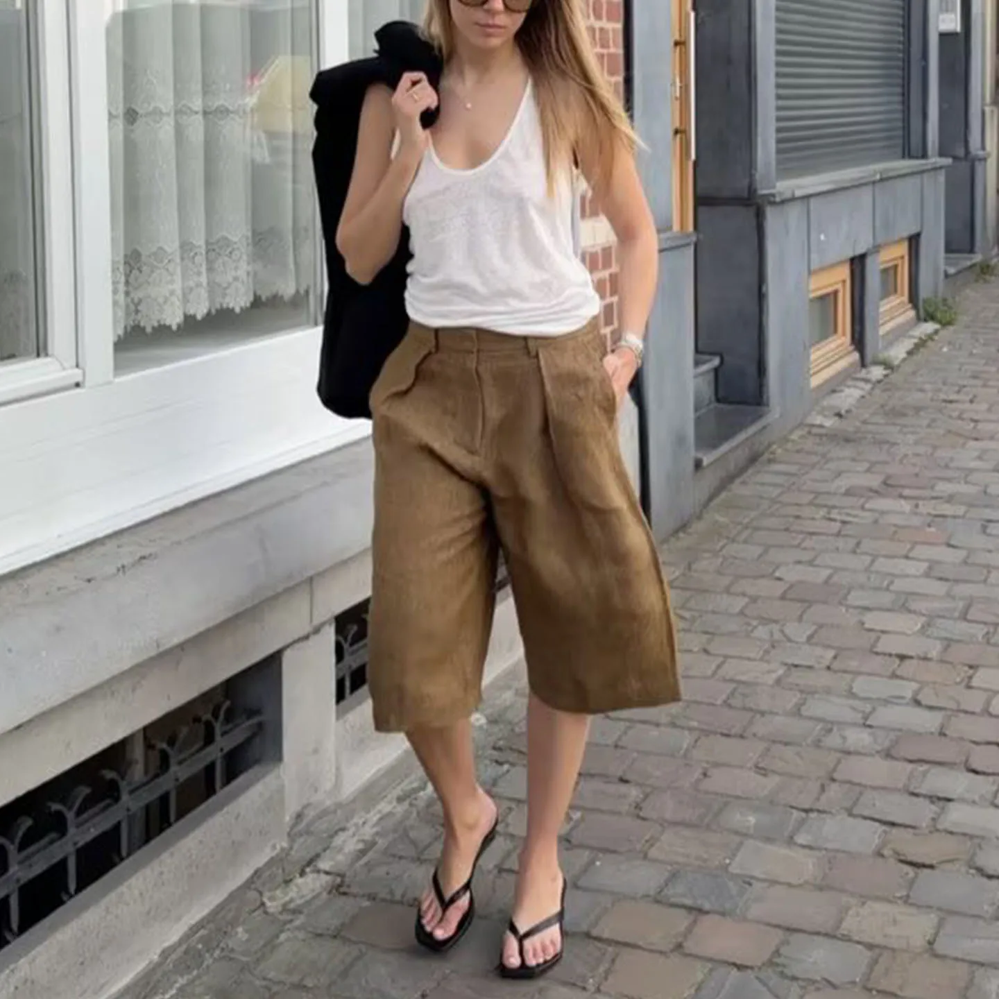 Fashionable Loose Summer Camisole Tank Top Women's Clothing 2026 New Style Breathable Versatile Holiday Micro-transparency