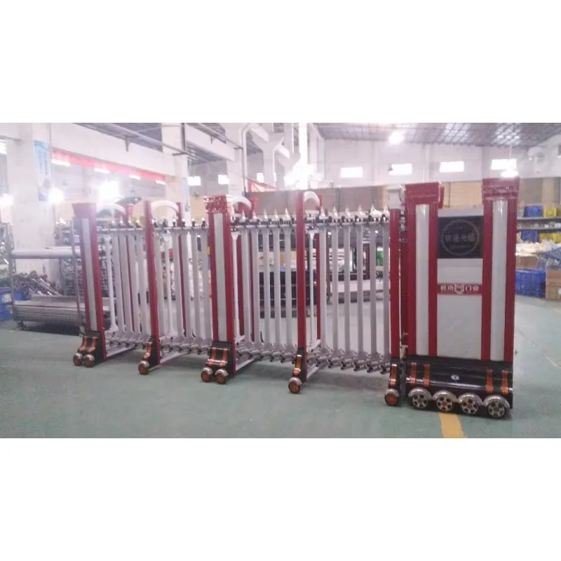 

Automatic Telescopic Sliding Design School Retractable Gates QG-L1704 15m/min Aluminum Alloy Qigong Red Blue For Outdoor Use