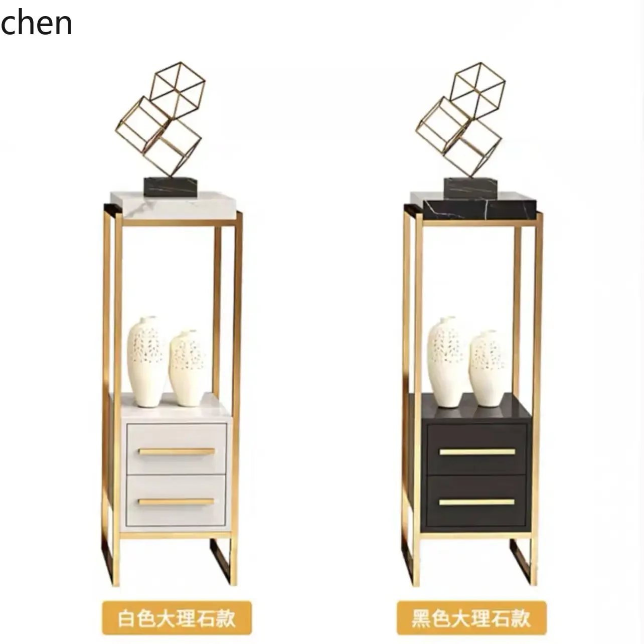 HXL light luxury marble flower stand stainless steel floor simple multi-layer shelf