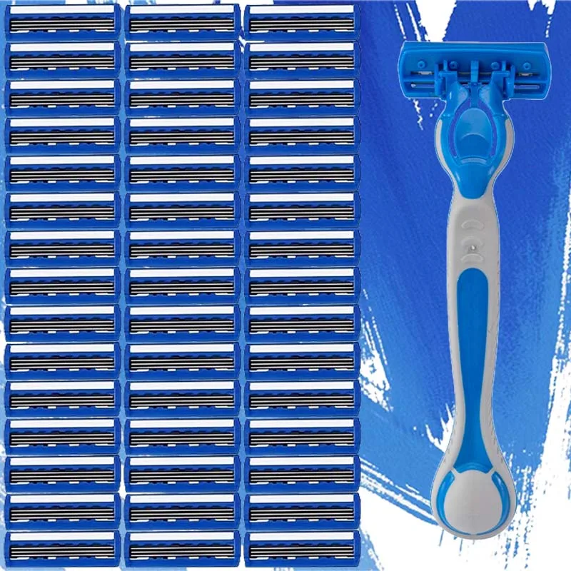 

Мужская бритва с противоскользящей ручкой, острыми лезвиями, безопасная и гладкая, безболезненное бритье, обязательная для стильных мужчин.