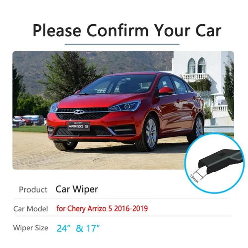Imagen 2 del producto Para Chery Arrizo 5 2016 ~ 2019 2017 2018 limpiaparabrisas de coche ventana delantera limpiaparabrisas accesorios de coche pegatinas