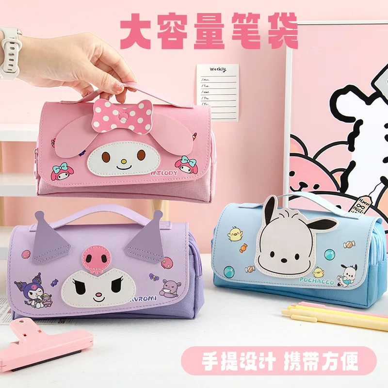

Sanrio Kuromi Pen Pouch Cartoon Stress Relief Student Multifunction Large Capacity Decompression Handheld Stationery