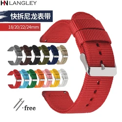 Canvas Watch Bands Nylon Band Strap 18mm 20mm 22mm 24mm for Samsung Galaxy Watch Active 2 40mm 44mm Gear S2 S3 Amazfit Bracelet