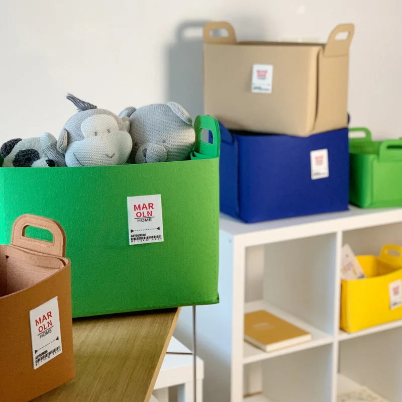 Candy Color Storage Felt Basket, Home Decor, Camping Snacks Diversos