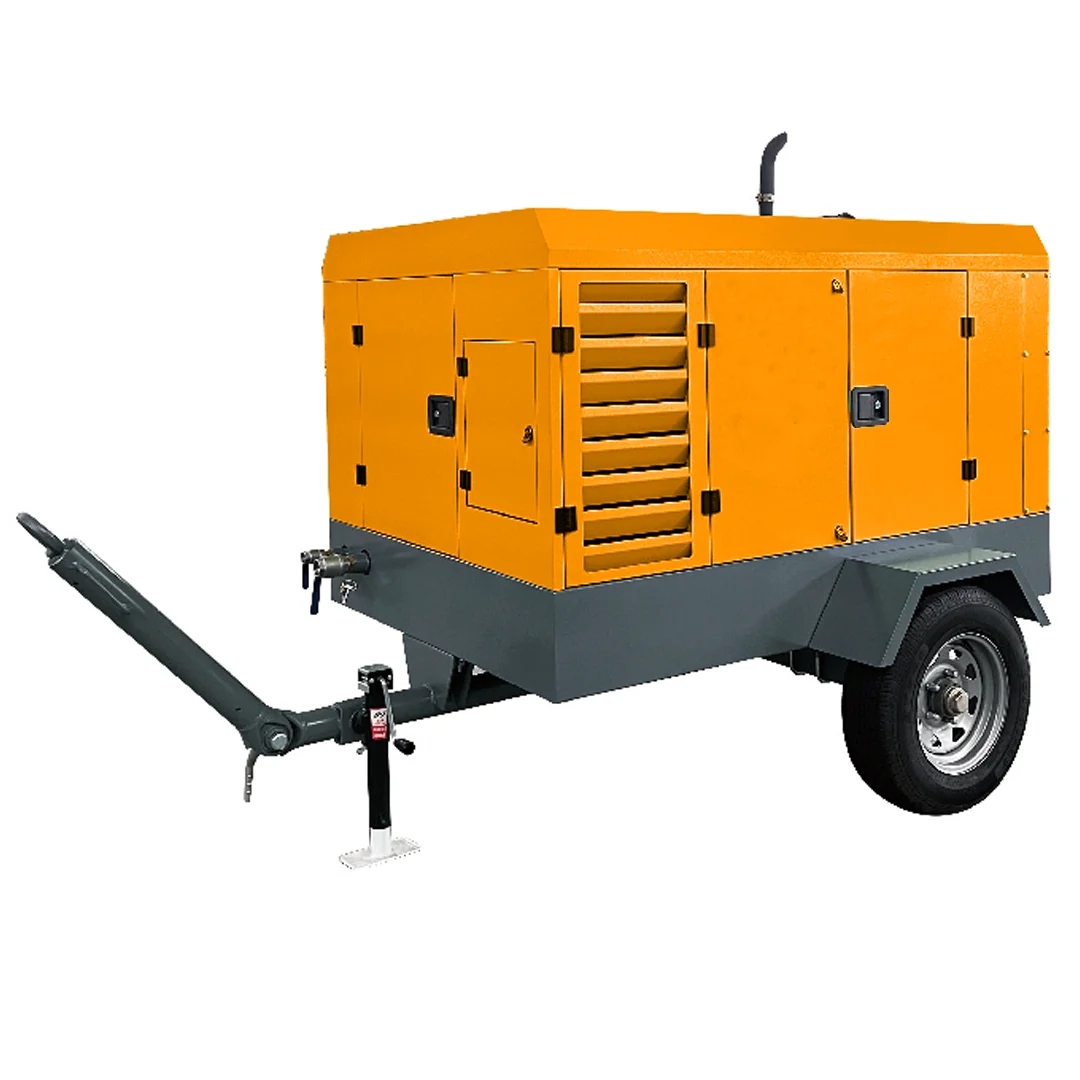 Industrial Mobile Diesel Screw Air Compressor 10 Bar Yuchai Engine Twin Screw Portable