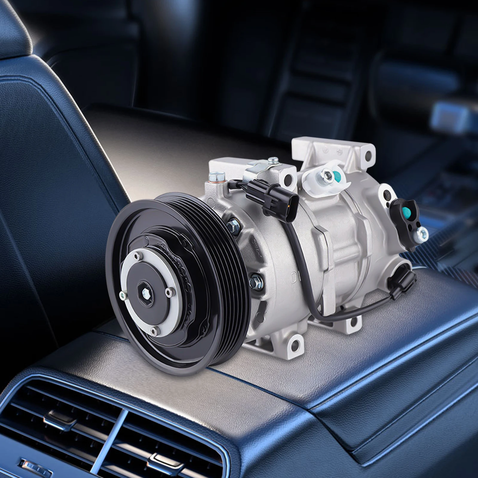 AC Compressor With Clutch For Hyundai Accent Automatic Temperature Control KIA Rio Silver Black Direct Replacement DVE12 Type