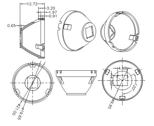 Convoy Diameter 21mm TIR Lens for S21E Flashlight