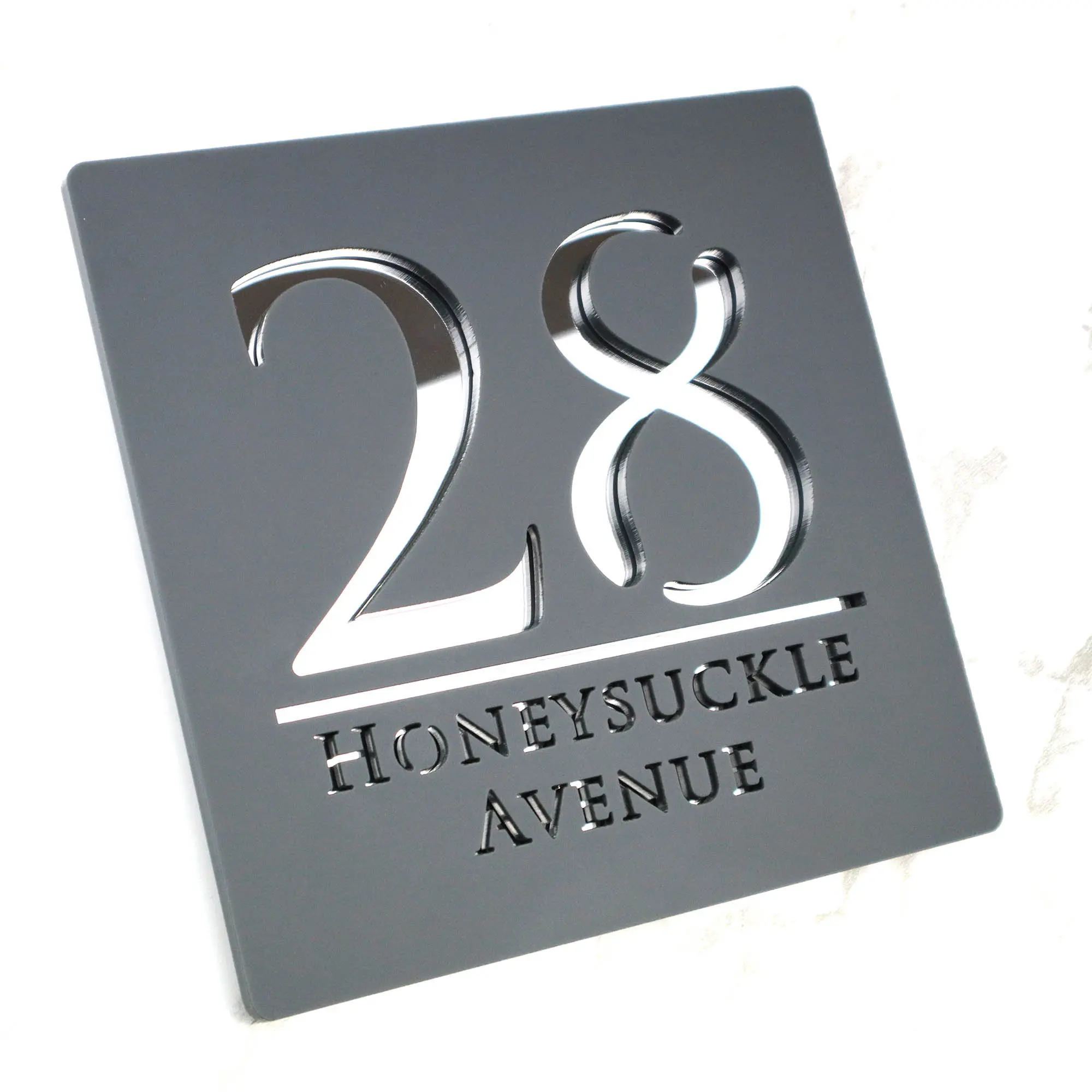 Gepersonaliseerde aangepaste acryl moderne huisnummers teken deur adres straat 3D brief nummer plaques buiten naam Home Decor plaat